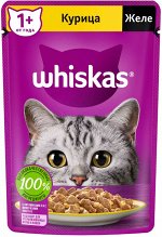 Влажный корм для кошек Whiskas, желе с курицей, 75 г