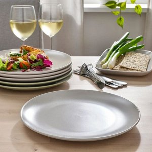 FÄRGKLAR, Сервиз из 10 предметов, матовый светло-серый
