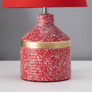 Настольная лампа с абажуром RISALUX «Лавр», 1xЕ14, 40 Вт, красный, 20x20x35 см