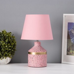 Настольная лампа с абажуром RISALUX «Лавр», 1xЕ14, 40 Вт, розовый, 20x20x35 см