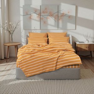 Пододеяльник Этель "Mustard stripes" 145*215, 100% хлопок, поплин 125г/м2