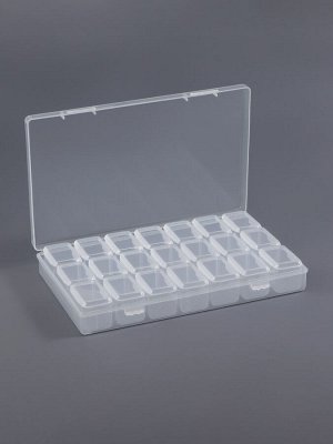 Органайзер для хранения мелочей, 21 ячейка, 10.5x17x2.5 см, прозрачный