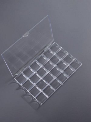 Органайзер для хранения мелочей, 24 ячейки, 18x12x2.4 см, прозрачный