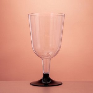 Бокал пластиковый одноразовый для вина, 6 штук, 200 мл, прозрачный, МИКС