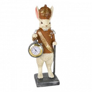 Фигурка декоративная Кролик в шапке с часами, 9,2x7,5x24
