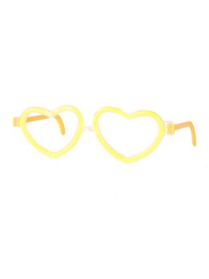 Светящиеся очки для карнавалов и праздников Желтые очки сердечки, 28x9x1