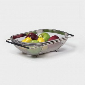 Дуршлаг - сито с ручками, на раковину, раздвижная, 34*23,5*10 см