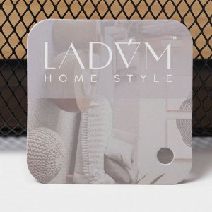 Корзинка универсальная LaDо́m «Половинки», прямоугольная, с ручкой, 32.5x24.5x11.5 см, чёрная