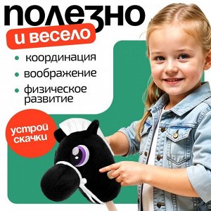 Мягкая игрушка «Конь-скакун», на палке,МИКС, цвет чёрный