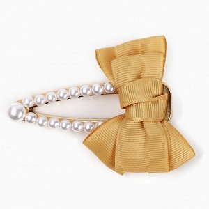 Заколка для волос жемчуг с бантиком Fall in love, 8x8 см