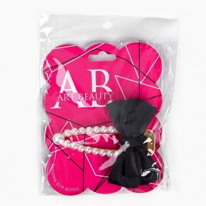Заколка для волос жемчуг с бантиком Art beauty, 8x8 см