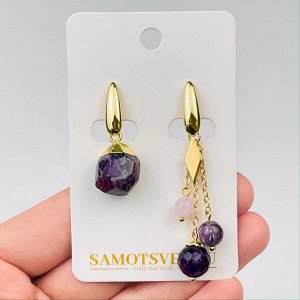 Серьги из Аметиста и Чароита