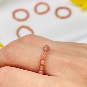Кольцо на резинке из Родохрозита