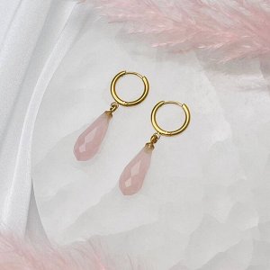 Серьги с Розовым кварцем