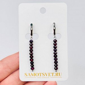 Серьги длинные из Граната