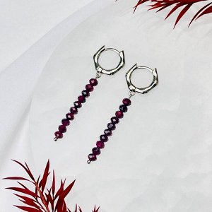 Серьги длинные из Граната