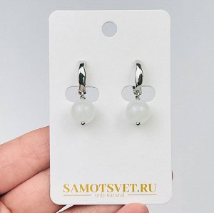 Серьги из белого Нефрита