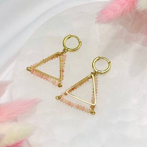 Серьги из розового Опала
