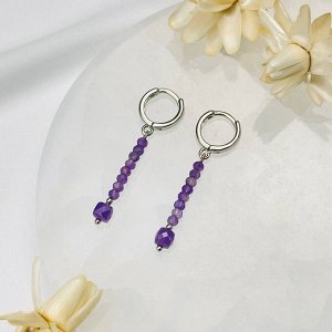 Серьги длинные из Аметиста