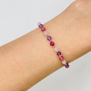 Браслет для "Весов" из Аметиста,Розового кварца и Турмалина
