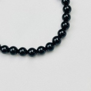 Браслет из черного Турмалина со вставкой "Сердце"
