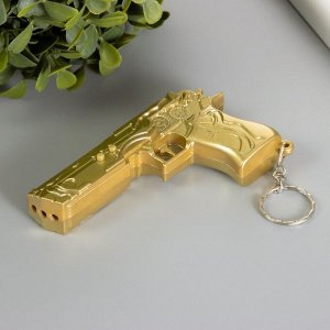 Указка лазерная 4 режима мигает,ультрафиолет,лазер LR44x3 шт "Пистолет" золот 5,2х9,7х1,5 см   10473