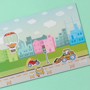 Наклейки в книжке "Техника" + 3 фона 20,7х14,2 см