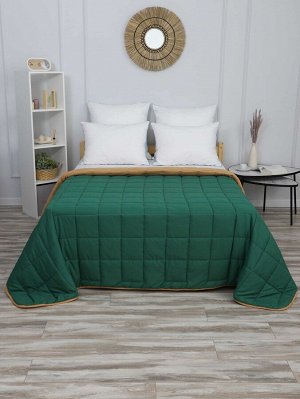 Nesaden Покрывало &quot;Фиона&quot; стеганное (квадрат, 150г) 210*240 (диз.: 15 зелено-горчичный)