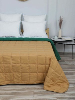 Nesaden Покрывало &quot;Фиона&quot; стеганное (квадрат, 150г) 210*240 (диз.: 15 зелено-горчичный)