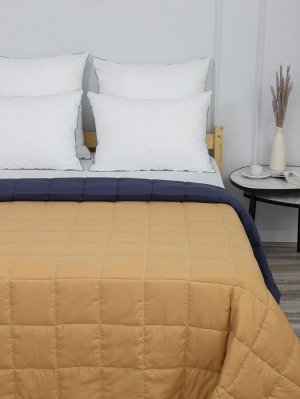 Покрывало "Фиона" стеганное (квадрат, 150г) 200*220 (диз.: 14 сине-горчичный)