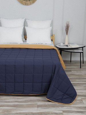 Покрывало "Фиона" стеганное (квадрат, 150г) 200*220 (диз.: 14 сине-горчичный)