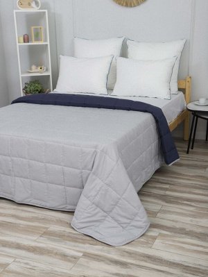 Покрывало "Фиона" стеганное (квадрат, 150г) 200*220 (диз.: 11 сине-серый)