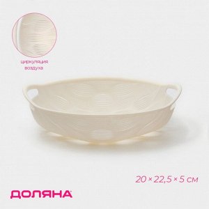 Фруктовница Доляна Sirenna, пластик, 20x22.5x5 см, белое