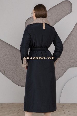Длинное классическое пальто черного цвета. Новинка!