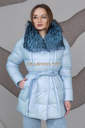 Куртка- пуховик голубого цвета. Новинка сезона!