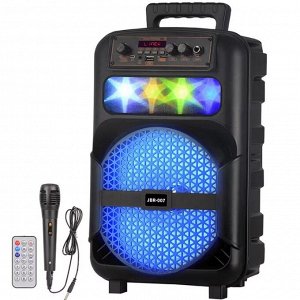 Портативная колонка с микрофоном, с подсветкой Super Woofer DE 8"