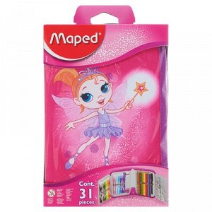 Пенал 1 секция 142*207*40 лам.карт наполн. Maped FAIRY 31 предметов 967812