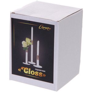 Подсвечник "GLOSS" 8*10 см, Белый/золото