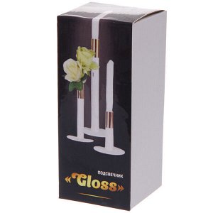 Подсвечник "GLOSS" 8*20 см, Белый/золото