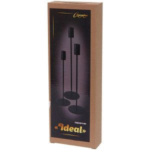Подсвечники "IDEAL" 22 /27/32 см (набор 3 шт), Черный