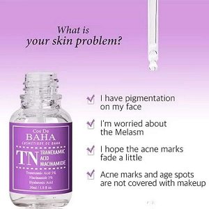 Осветляющая сыворотка с транексамовой кислотой Cos de Baha TN Tranexamic Acid Niacinamide, 30мл