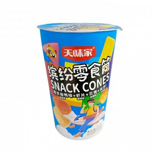 Набор китайских чипсов "Snack Cones" 4 разных вкуса, большая упаковка, 238 гр