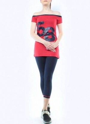1202 RED/DK. BLUE Спортивный костюм для фитнеса женский (90% вискоза, 10% лайкра)