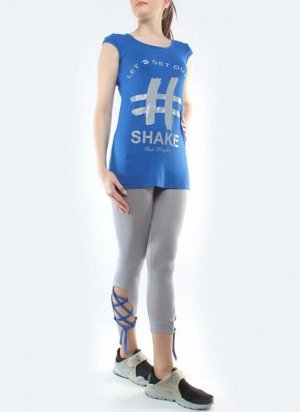 1204 BLUE/GRAY Спортивный костюм для фитнеса женский (90% вискоза, 10% лайкра)