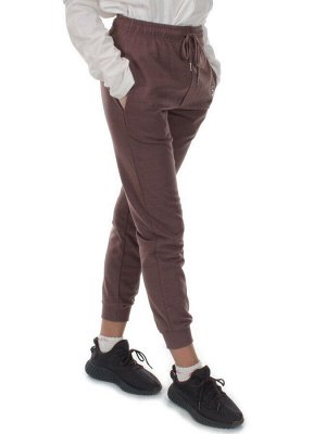 Q-02 BROWN Брюки спортивные женские (95% хлопок, 5% спандекс)