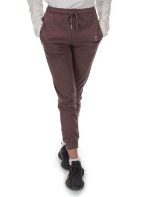 Q-02 BROWN Брюки спортивные женские (95% хлопок, 5% спандекс)
