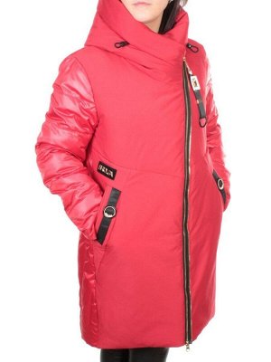ZW-2128-C RED Пальто зимнее женское (холлофайбер) BLACK LEOPARD