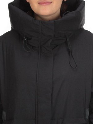 2236 BLACK Пальто женское зимнее AKIDSEFRS (200 гр. холлофайбера)