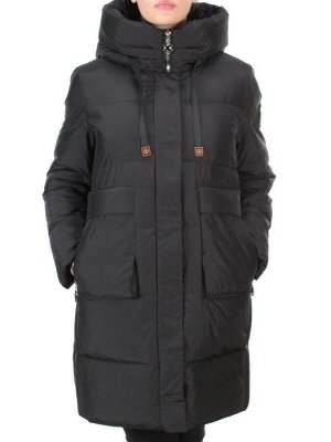 8966 BLACK  Пальто зимнее женское CLOUD LAG CAT  (200 гр. холлофайбер)