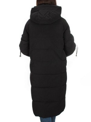 H303 BLACK Пальто зимнее женское (200 гр. холлофайбер)